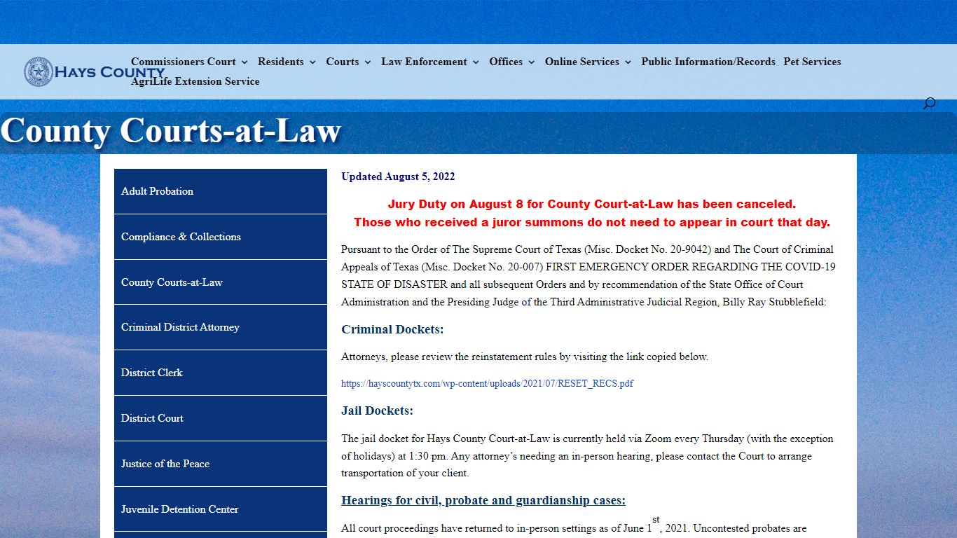 County Courts-at-Law | Hays County